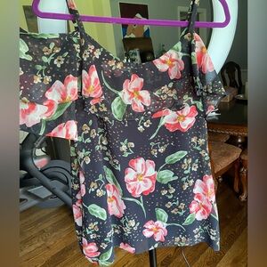 CAbi  #5220 fairy tale cold shoulder Floral Top size small